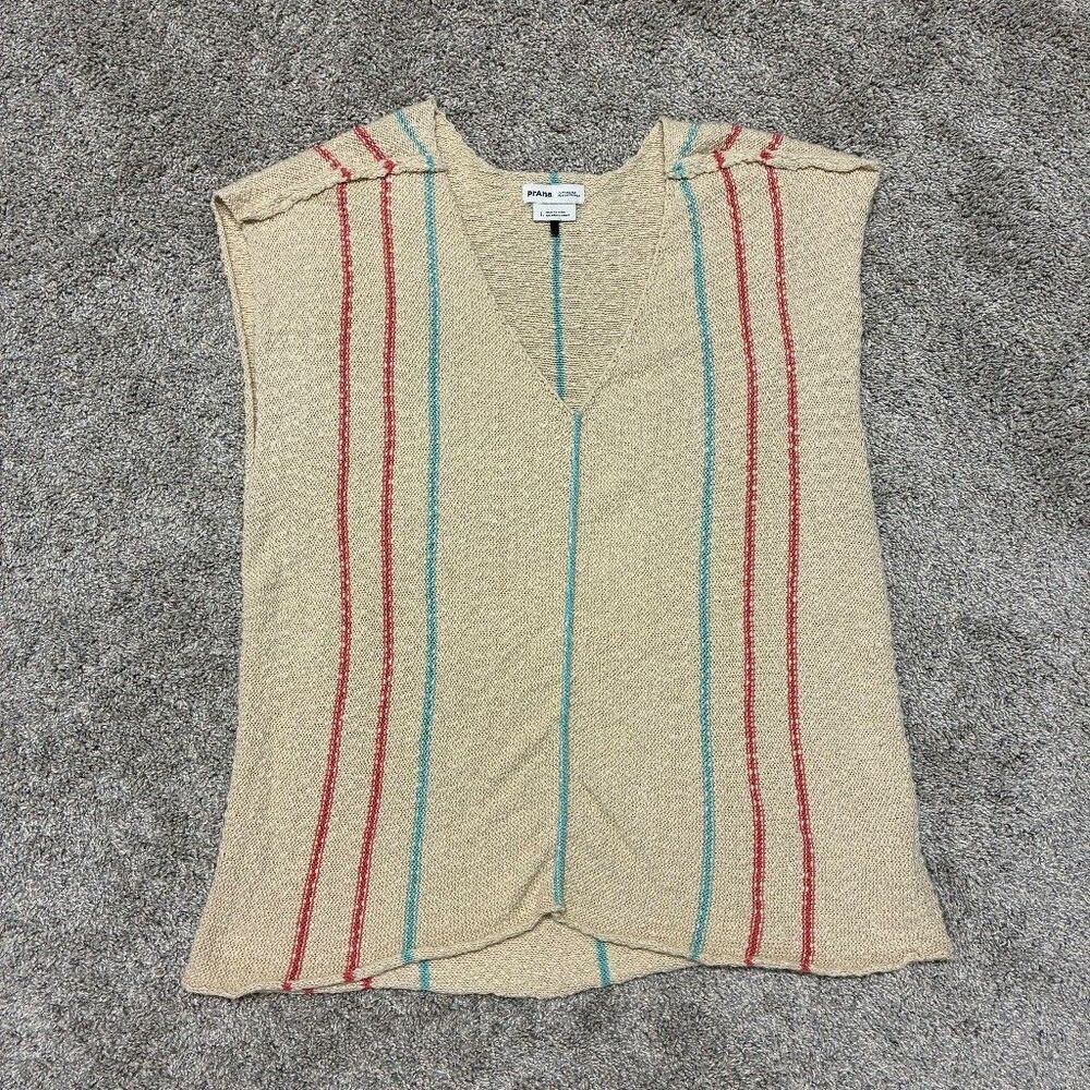 prAna Wave Maker Top Women’s L Organic Cotton Beige Beachy Granola Crunchy Boho